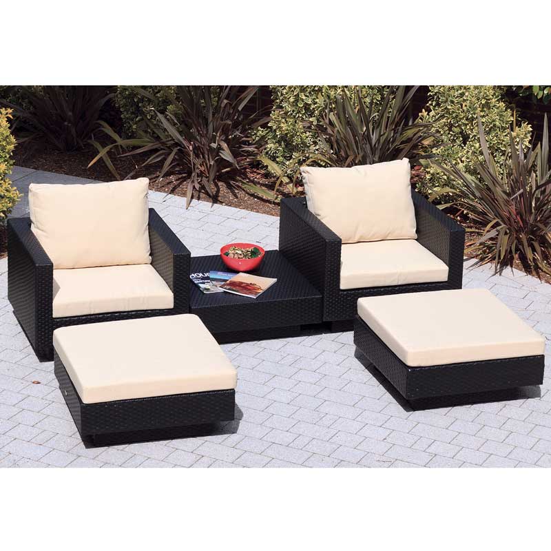 Cozy Bay Chicago Black 2 Seater Lounger Set