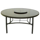 Brown Glass 150cm 3 Legged Round Table with Lazy Susan