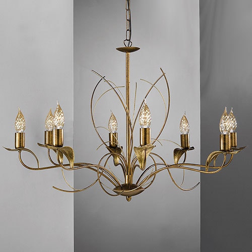 Angelica 8 Arm Chandelier Brown