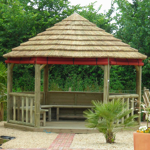 Imperial Hexagonal Thatched Roof Gazebo