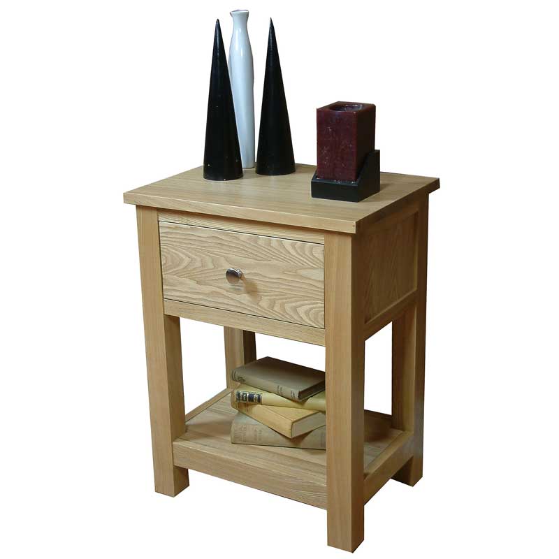 Mobel Oak One Drawer Lamp Table