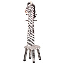 Safari Zebra High Backed Stool with Coat Rack