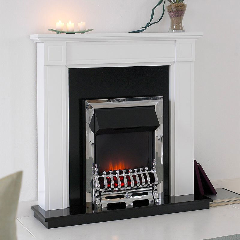 Costa Carlow White Electric Fireplace Suite